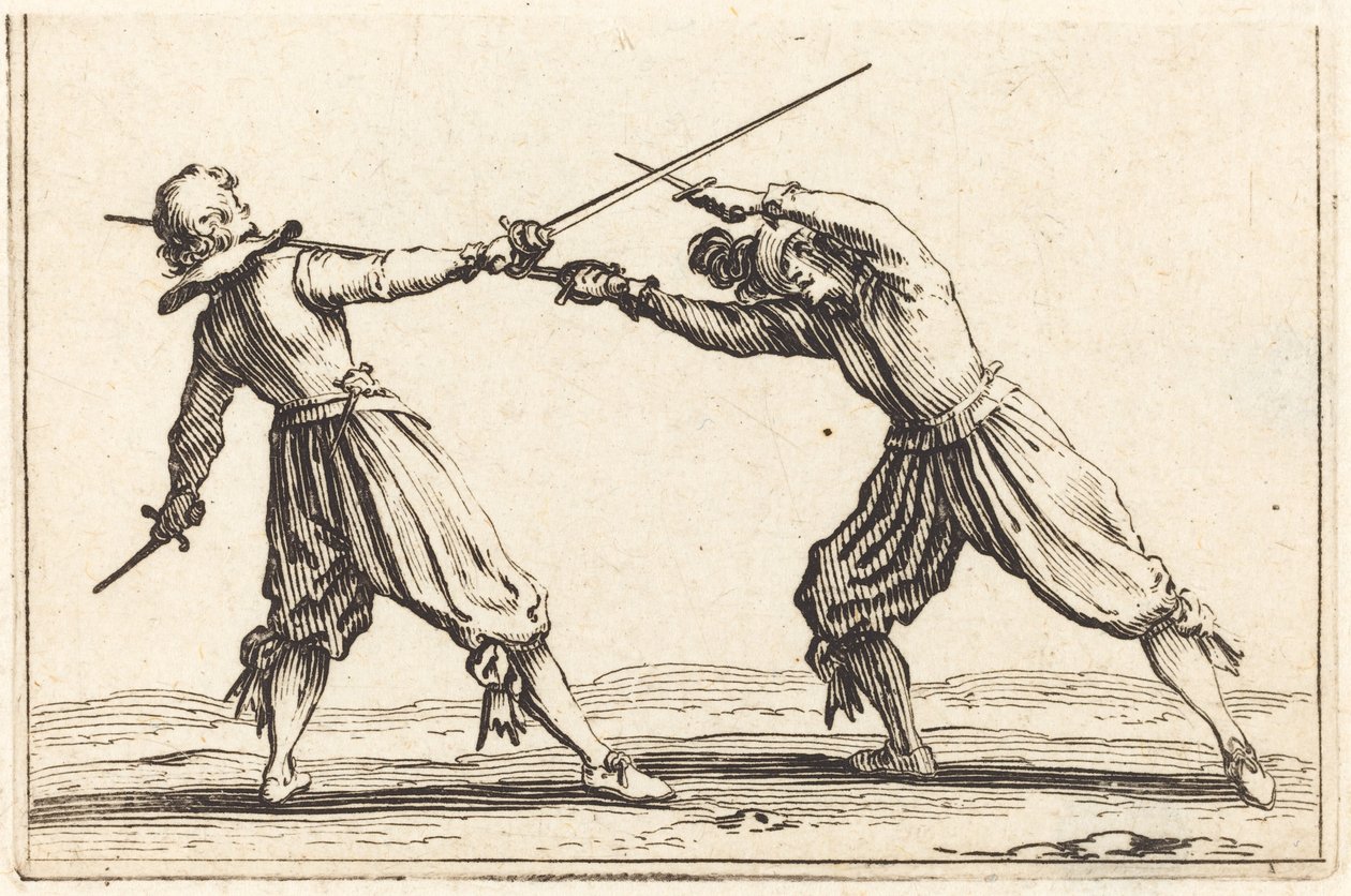 Kaksintaistelu miekkojen ja tikarien kanssa tekijältä Jacques Callot