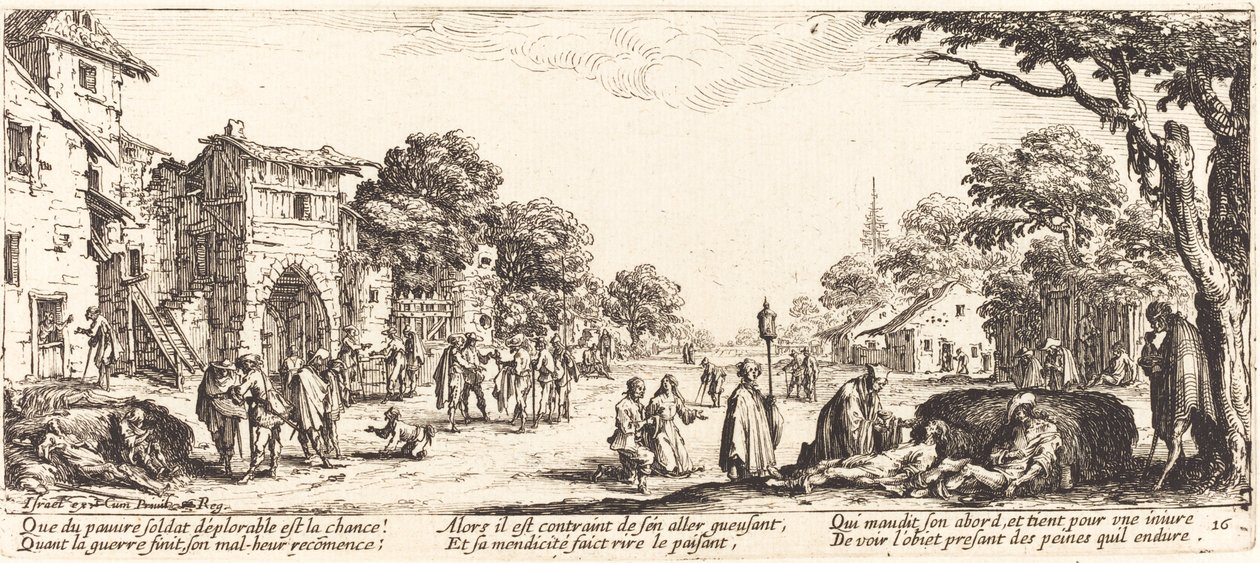 Kuolevat sotilaat tienvarrella tekijältä Jacques Callot