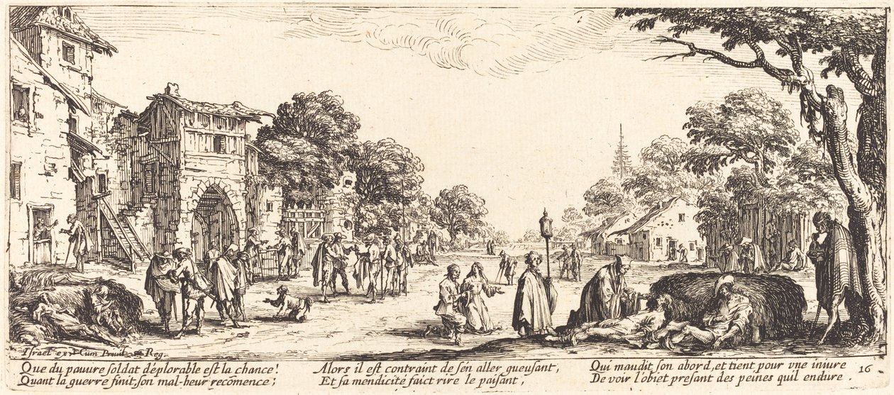Kuolevat sotilaat tienvarrella tekijältä Jacques Callot