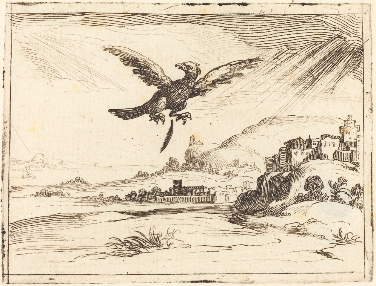 Kotka menettämässä vanhan höyhenen, 1628. tekijältä Jacques Callot