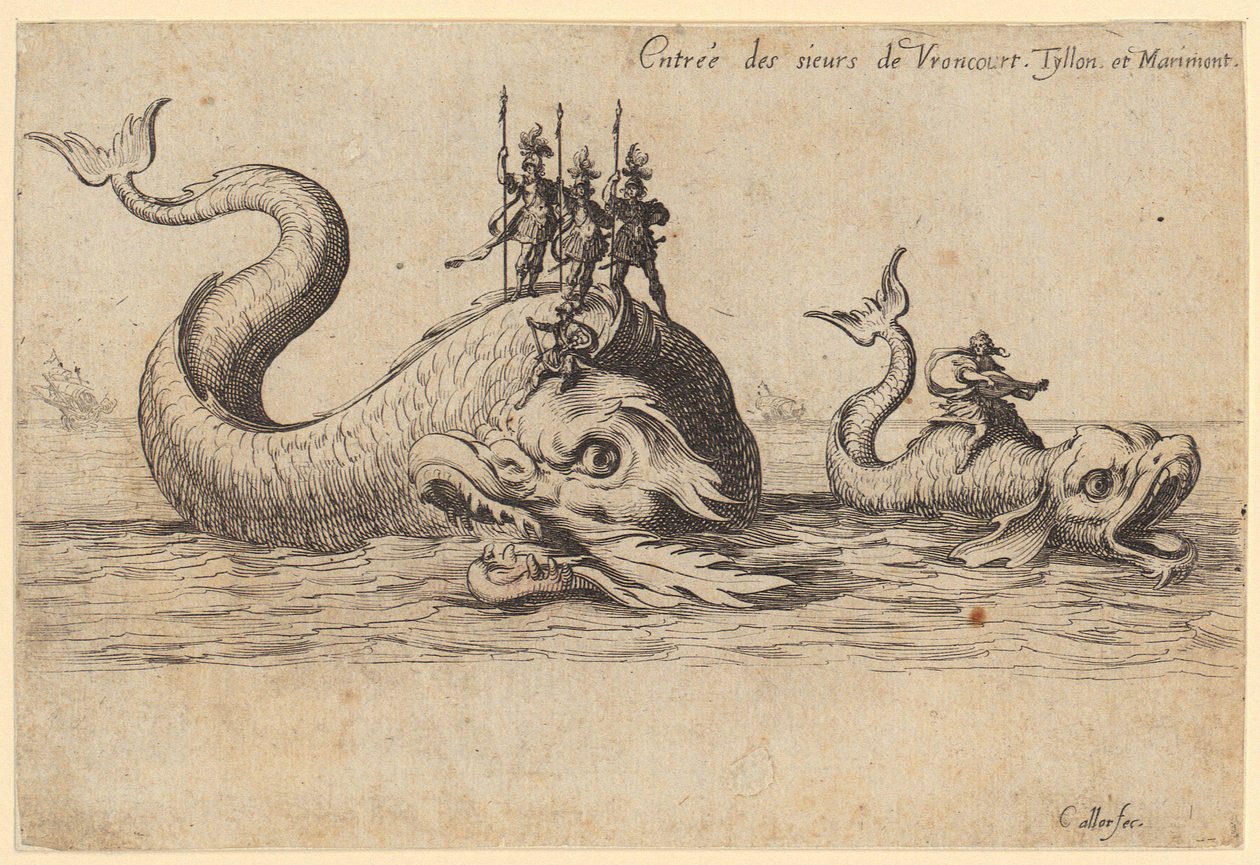 Pfalzburgin prinssin saapuminen, sarjan ”Turnajaiset” 2. sivu tekijältä Jacques Callot