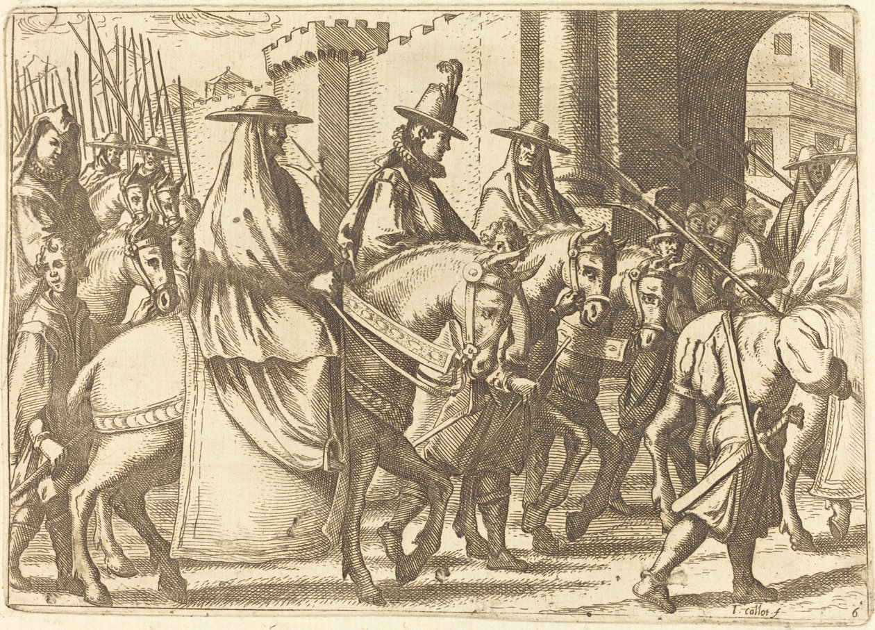 Sisäänpääsy Ferraran kaupunkiin tekijältä Jacques Callot