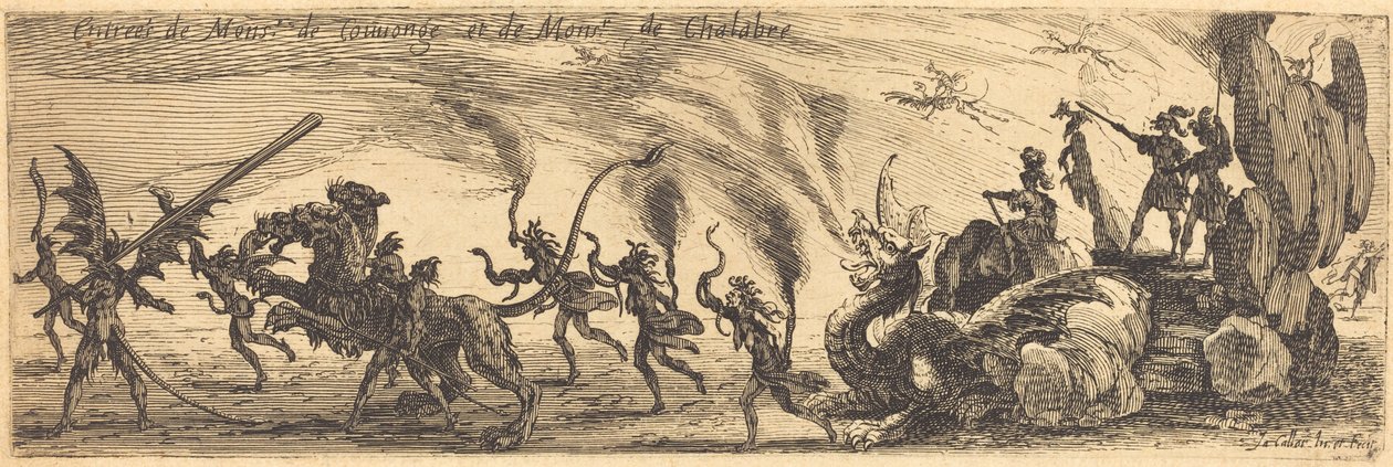 M. de Couvongen ja M. de Chalabren kirjoitus [lisälevy], 1627. tekijältä Jacques Callot