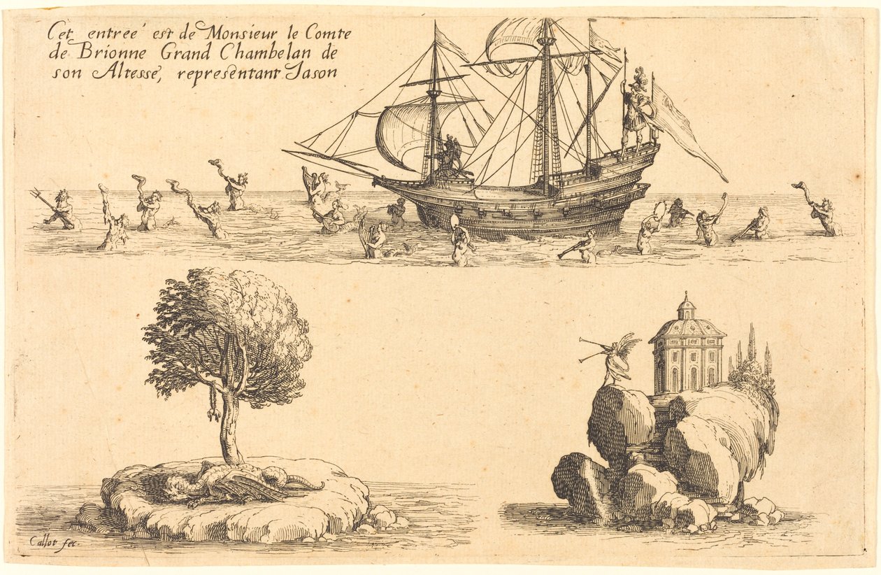 M. le Comte de Brionnen, Hänen korkeutensa suurkamariherra, Jasonia edustava sisääntulo tekijältä Jacques Callot
