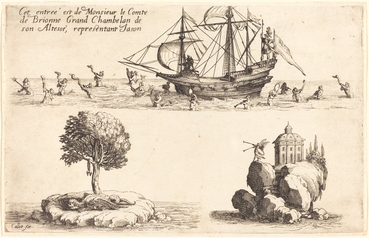 M. le Comte de Brionnen, Hänen korkeutensa suurkamariherra, Jasonia edustava sisääntulo tekijältä Jacques Callot