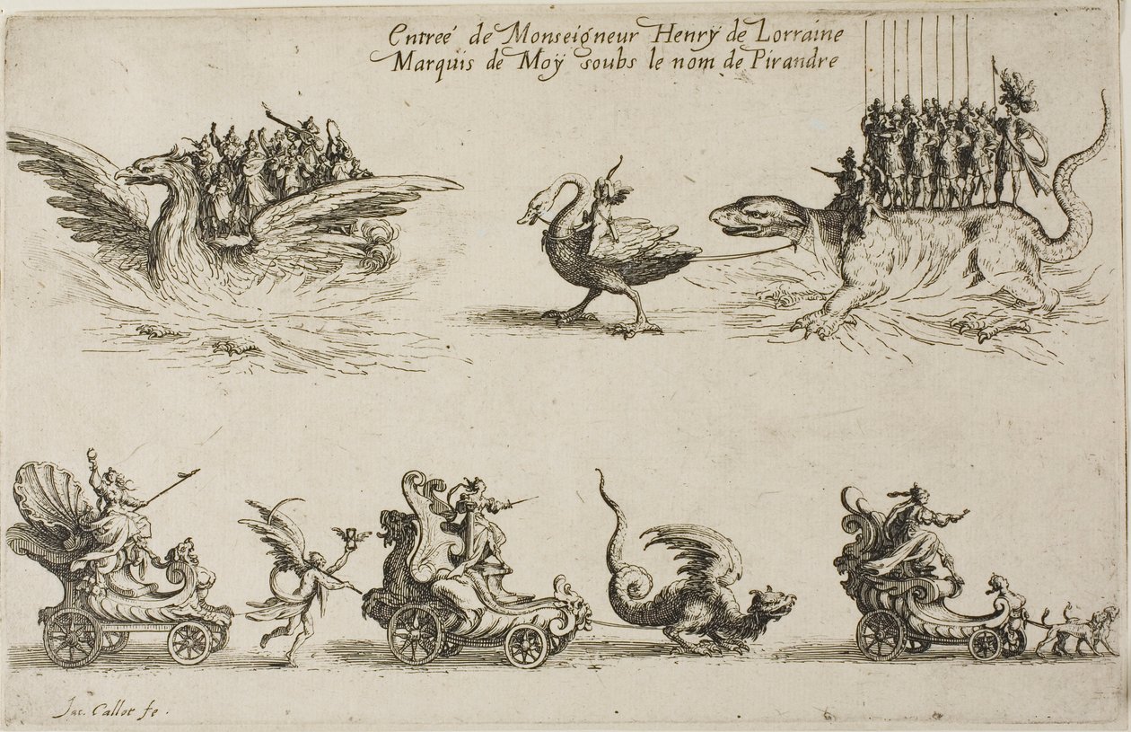 Monseigneur Henry de Lorraine, Marquis de Moy, Pirandre-nimellä, The Combat at the Barrier -sarjasta tekijältä Jacques Callot