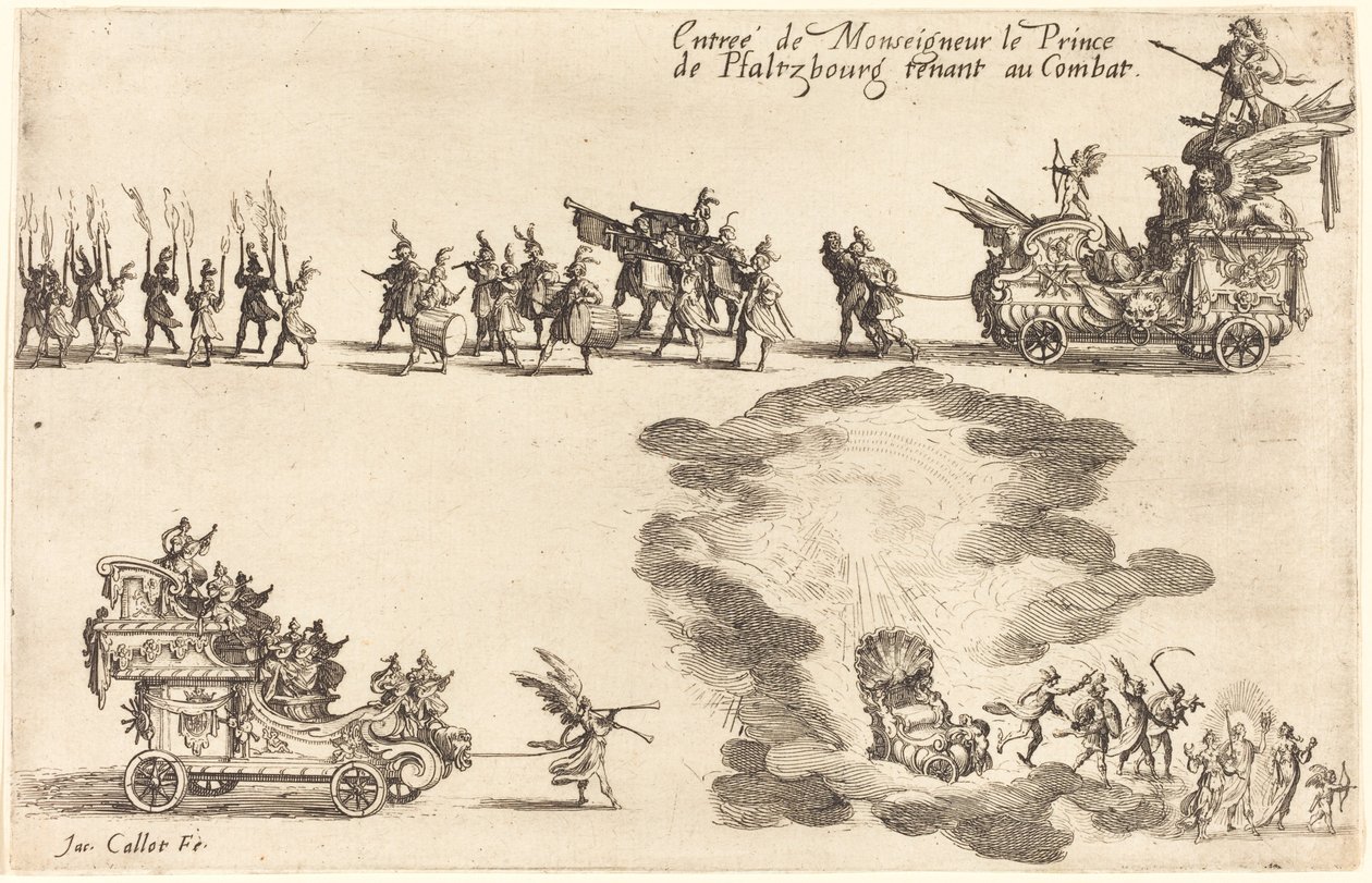 Pfaltzbourgin prinssin sisääntulo tekijältä Jacques Callot