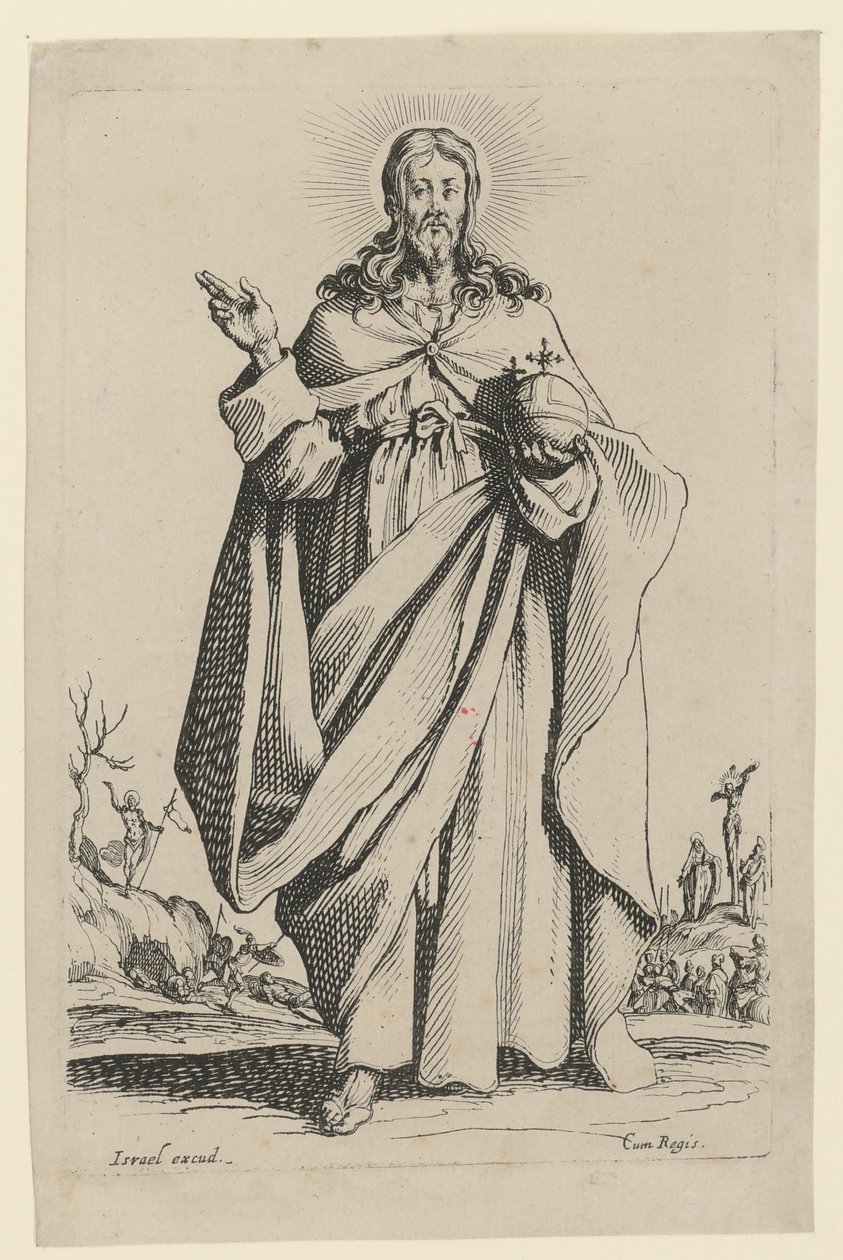 Vapahtaja, sarjan ”Jeesus, kaksitoista apostolia ja Maria” 2. sivu tekijältä Jacques Callot