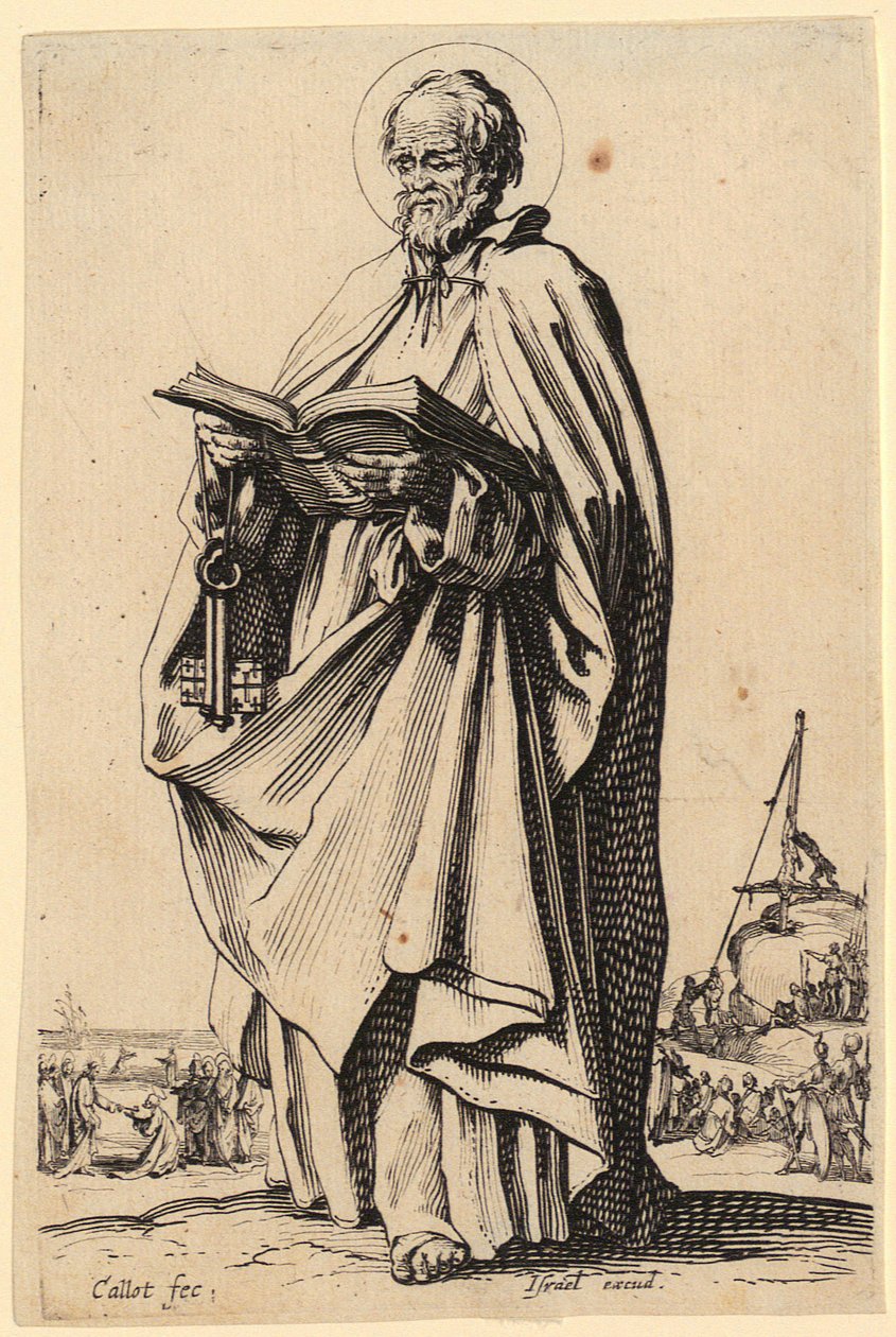 Vapahtaja, sarjan ”Jeesus, kaksitoista apostolia ja Maria” 2. sivu tekijältä Jacques Callot