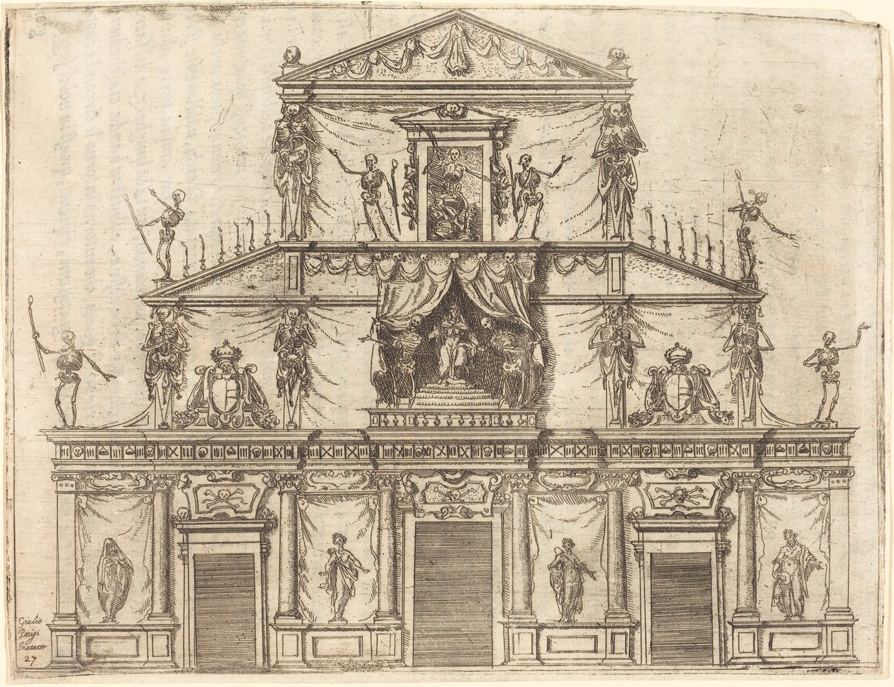 San Lorenzon julkisivu, Firenze, 1612. tekijältä Jacques Callot