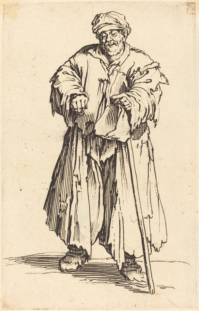 Captaire gros amb els ulls abaixats, c. 1622. finlandès tekijältä Jacques Callot