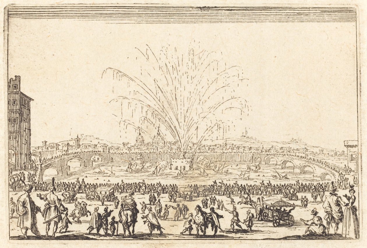 Ilotulitus Arnossa, Firenzessä tekijältä Jacques Callot