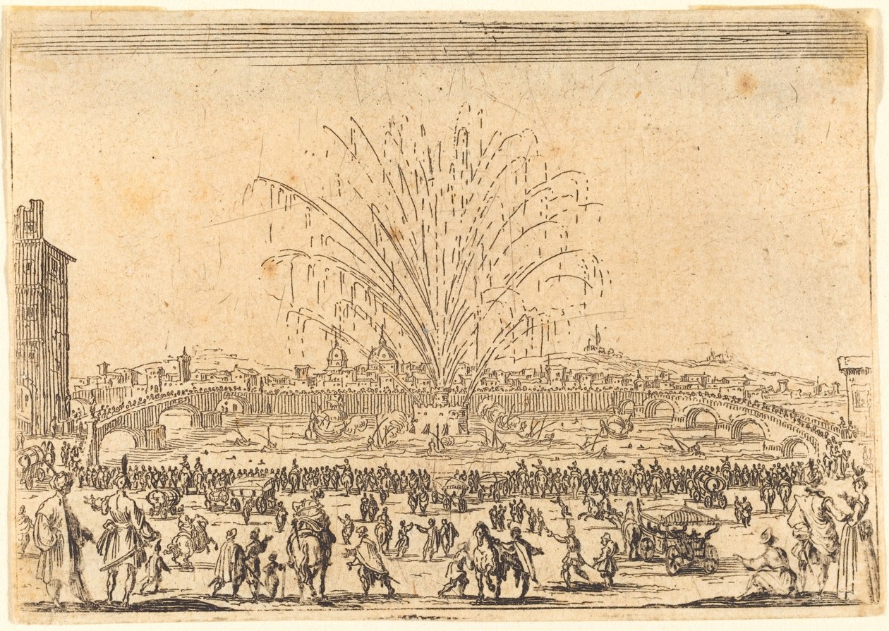 Ilotulitus Arnossa, Firenzessä tekijältä Jacques Callot