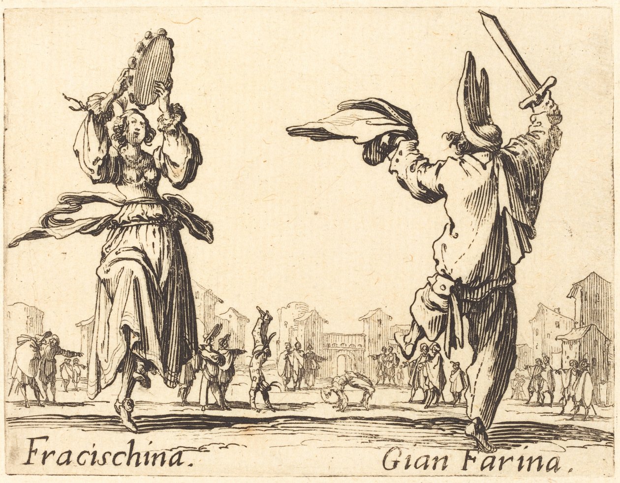 Fracischina ja Gian Farina tekijältä Jacques Callot