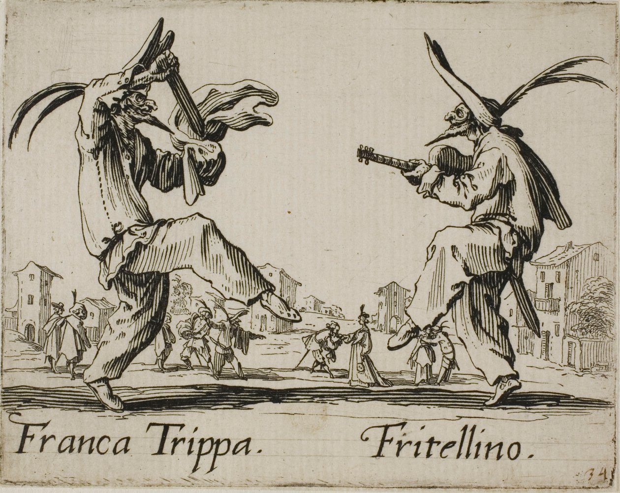Franca Trippa - Fritellino, lautanen 23 alkaen Balli di Sfessaniaa tekijältä Jacques Callot