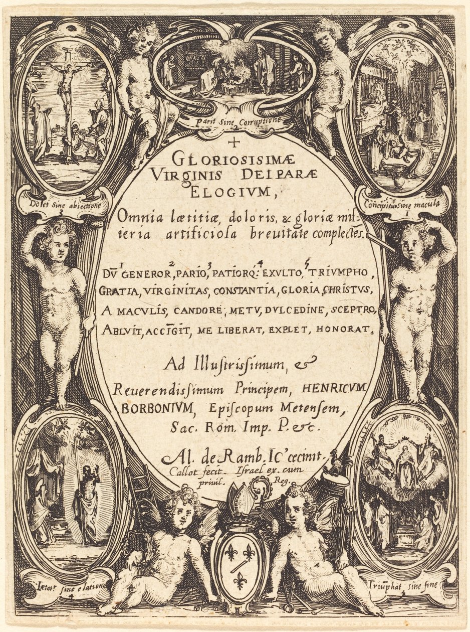 Etukappale "Gloriosissimae" tekijältä Jacques Callot