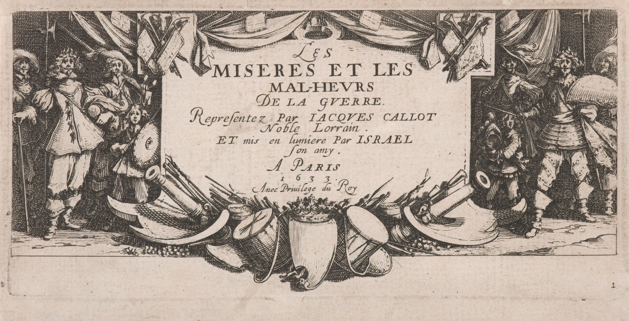 Etukappale elokuvalle The Large Miseries of War tekijältä Jacques Callot