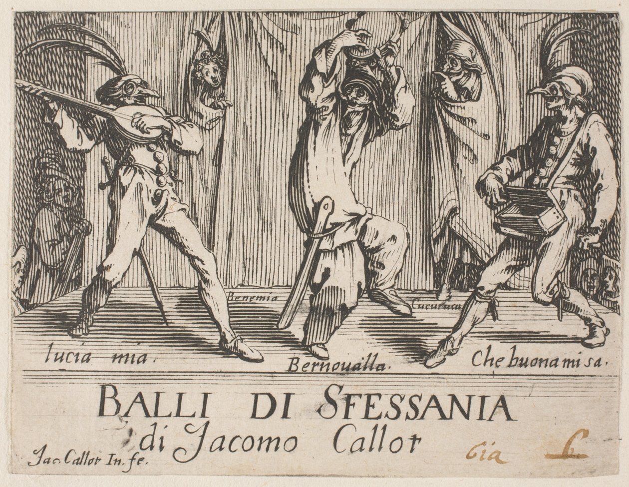 Etukappale, Balli di Sfessania tekijältä Jacques Callot