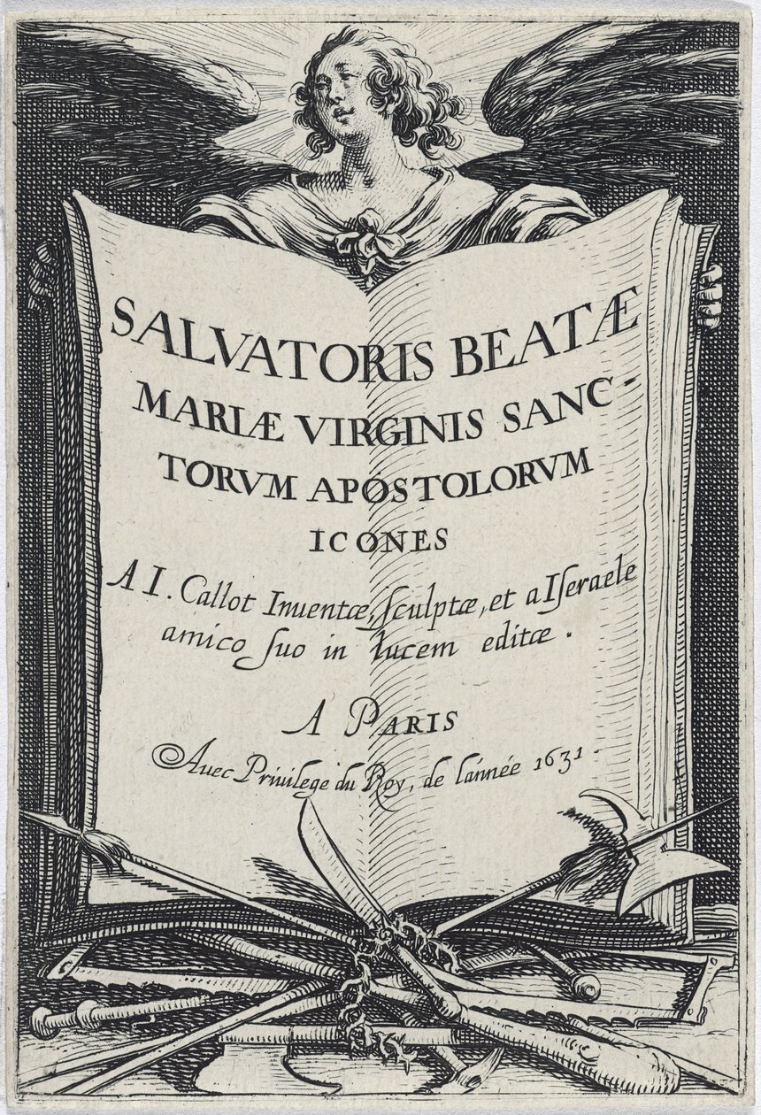 Etutaulu Les Grands Apôtresista (Suuret apostolit), 1631 tekijältä Jacques Callot