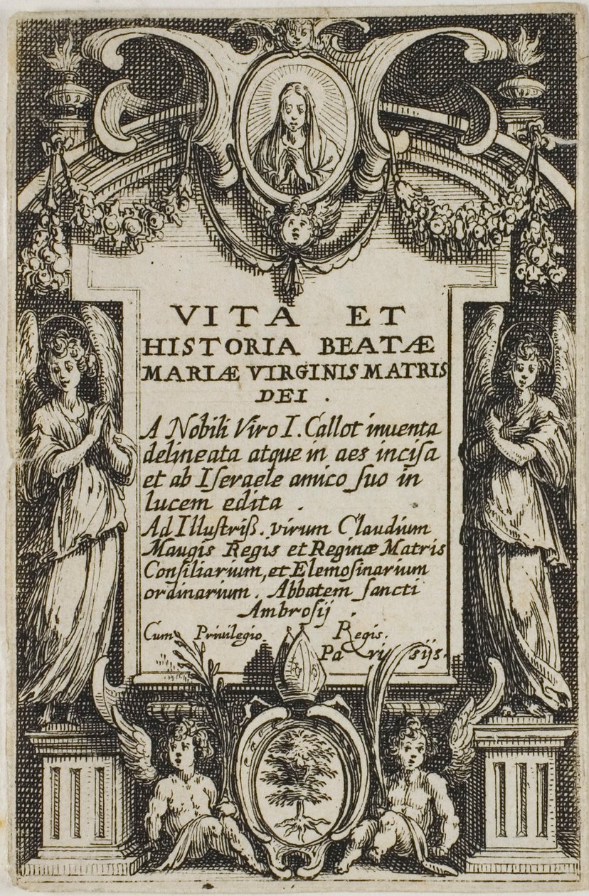 Etukuva, Neitsyt Marian elämästä. tekijältä Jacques Callot