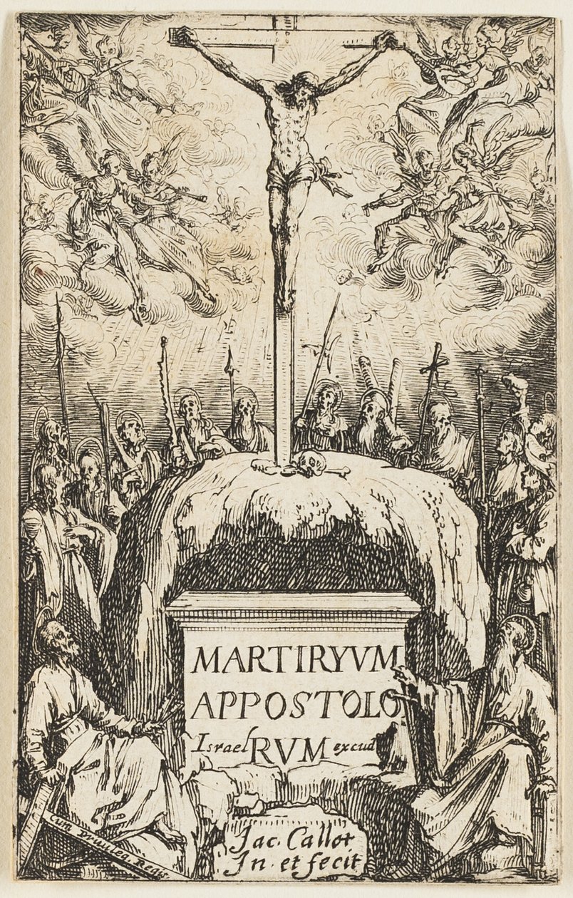 Etukuva, Apostolien marttyyrikuolemat -teoksesta. tekijältä Jacques Callot