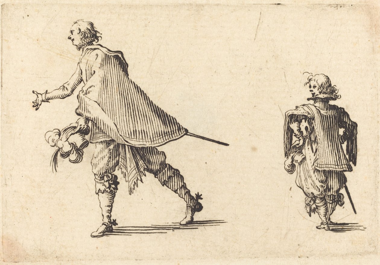 Gentleman ja hänen sivunsa, c. 1617. tekijältä Jacques Callot