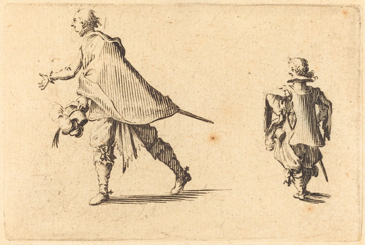 Gentleman ja hänen sivunsa, c. 1622. tekijältä Jacques Callot