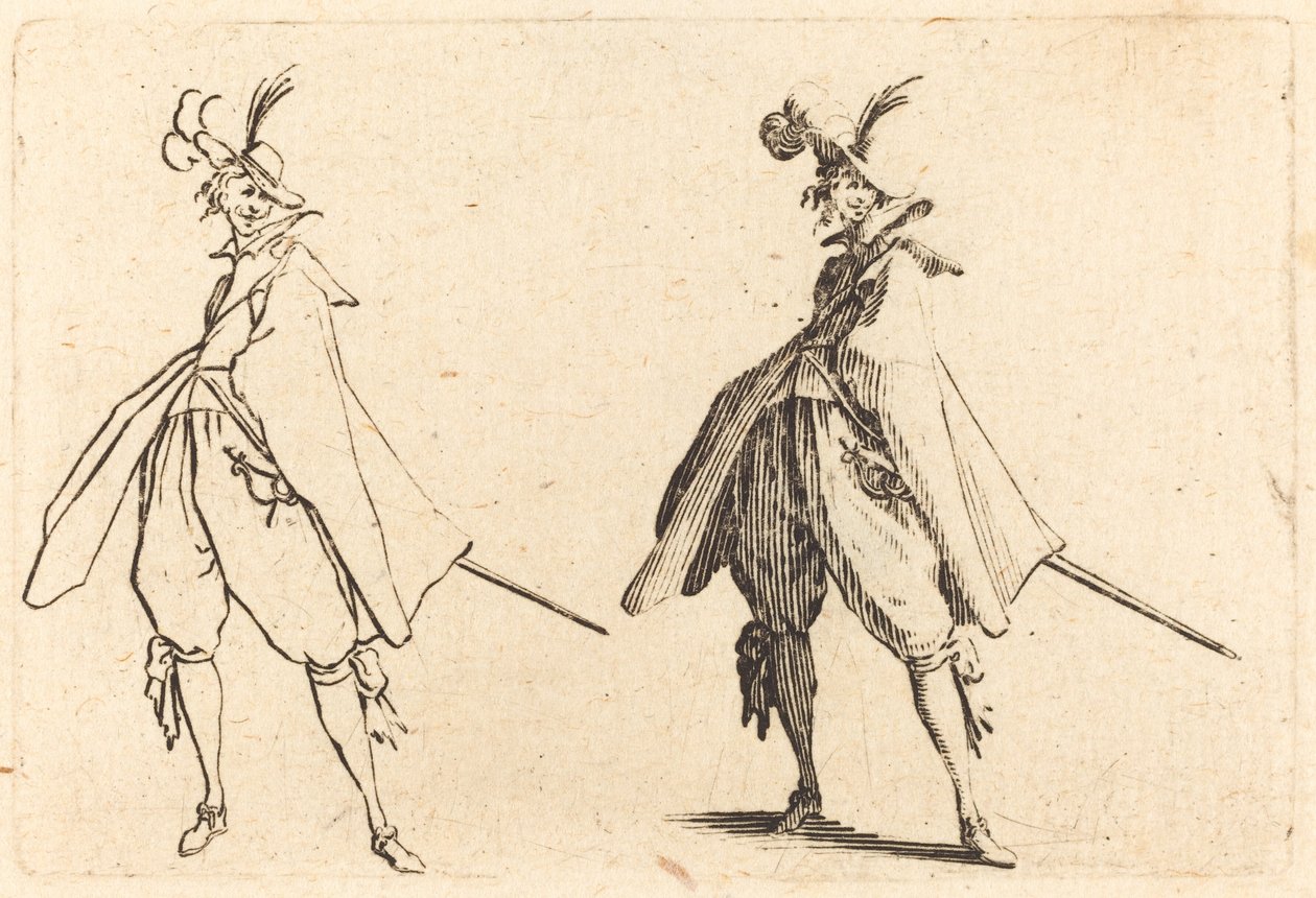 Gentleman in Large Mantle, Näkymä edestä tekijältä Jacques Callot