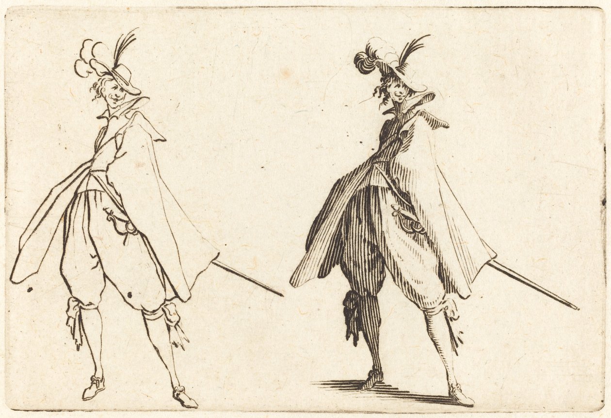 Gentleman in Large Mantle, Näkymä edestä tekijältä Jacques Callot