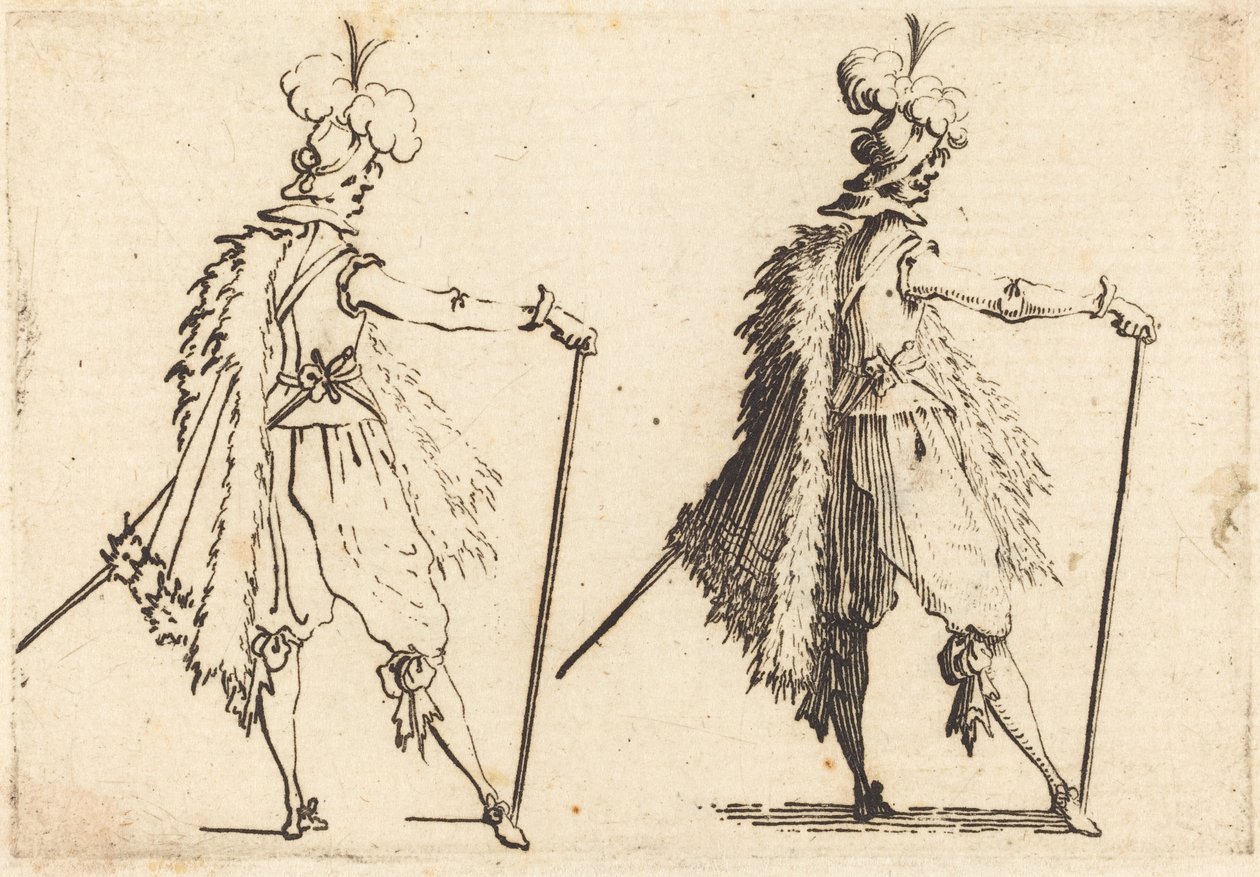 Herrasmies kepin kanssa, c. 1617. tekijältä Jacques Callot