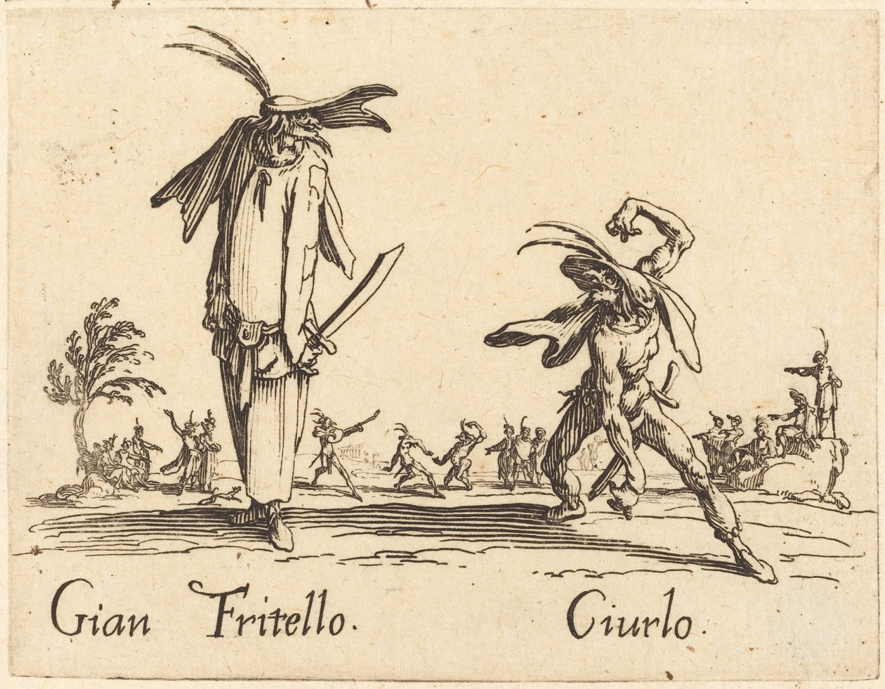 Gian Fritello ja Ciurlo, n. 1622. tekijältä Jacques Callot