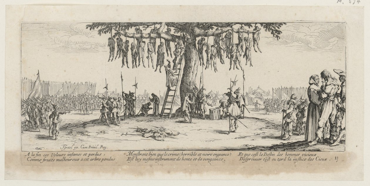Ripustus, sarjan ”Sodan harmaat” sivu 11 tekijältä Jacques Callot