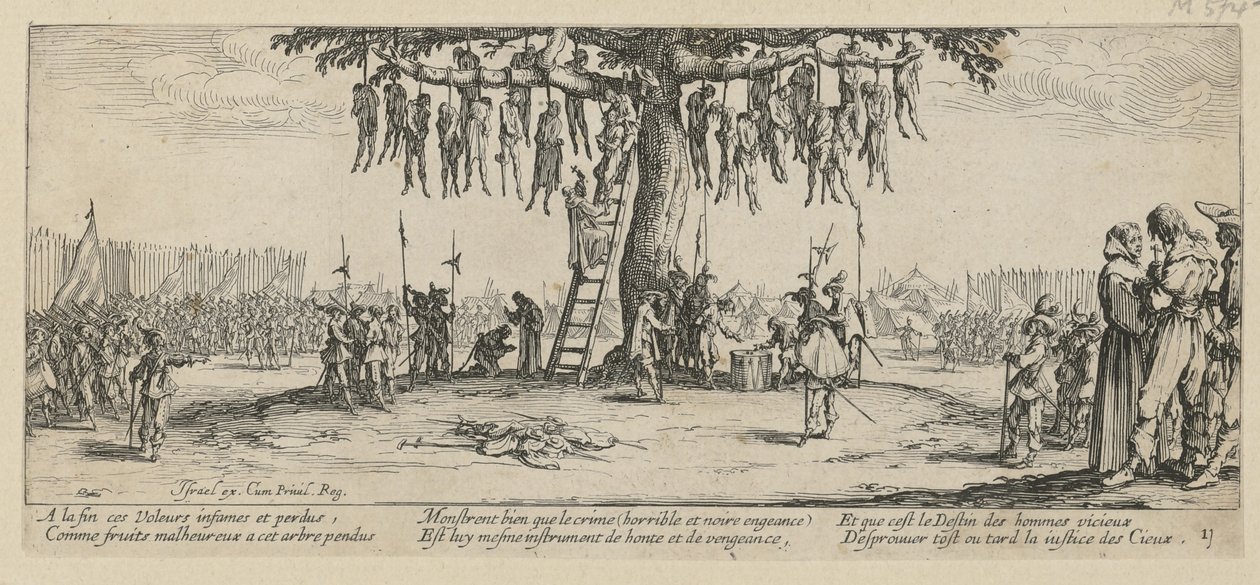 Ripustus, sarjan ”Sodan harmaat” sivu 11 tekijältä Jacques Callot