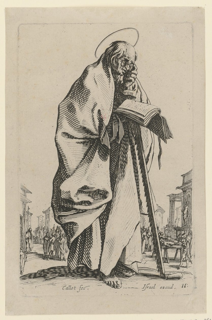 Pyhä Simon, sarjan ”Jeesus, kaksitoista apostolia ja Maria” sivu 14 tekijältä Jacques Callot