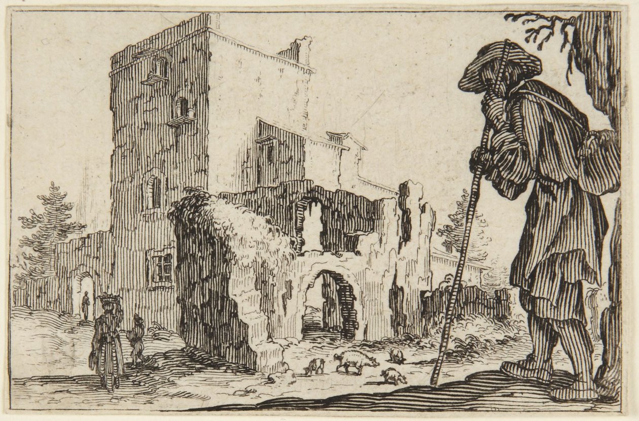 Paimen ja rauniot tekijältä Jacques Callot
