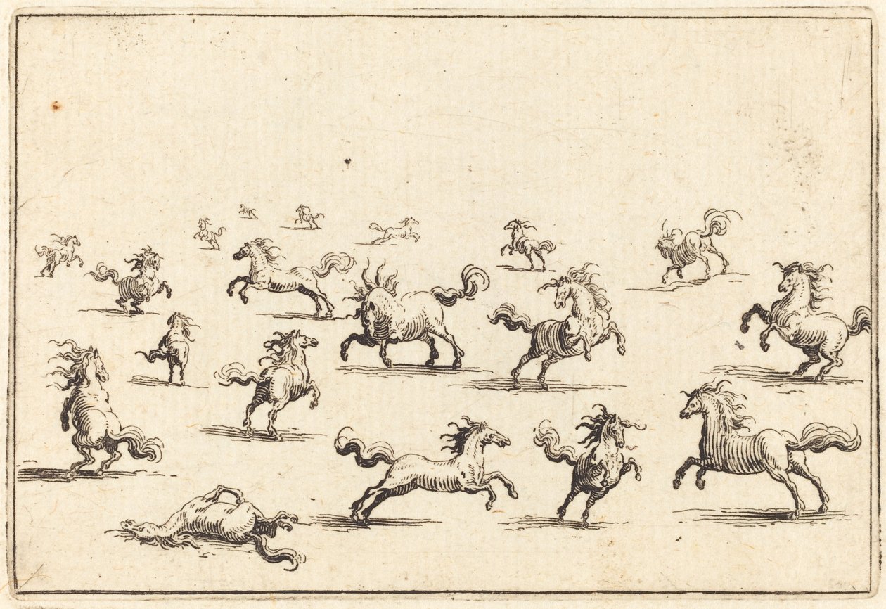 Hevoset Juoksemassa tekijältä Jacques Callot
