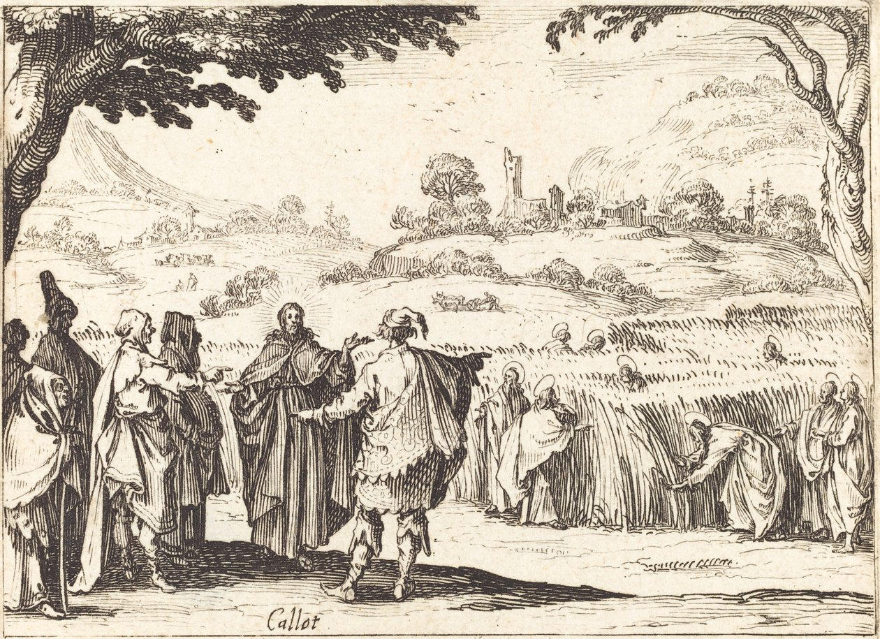 Jeesus fariseusten kanssa tekijältä Jacques Callot