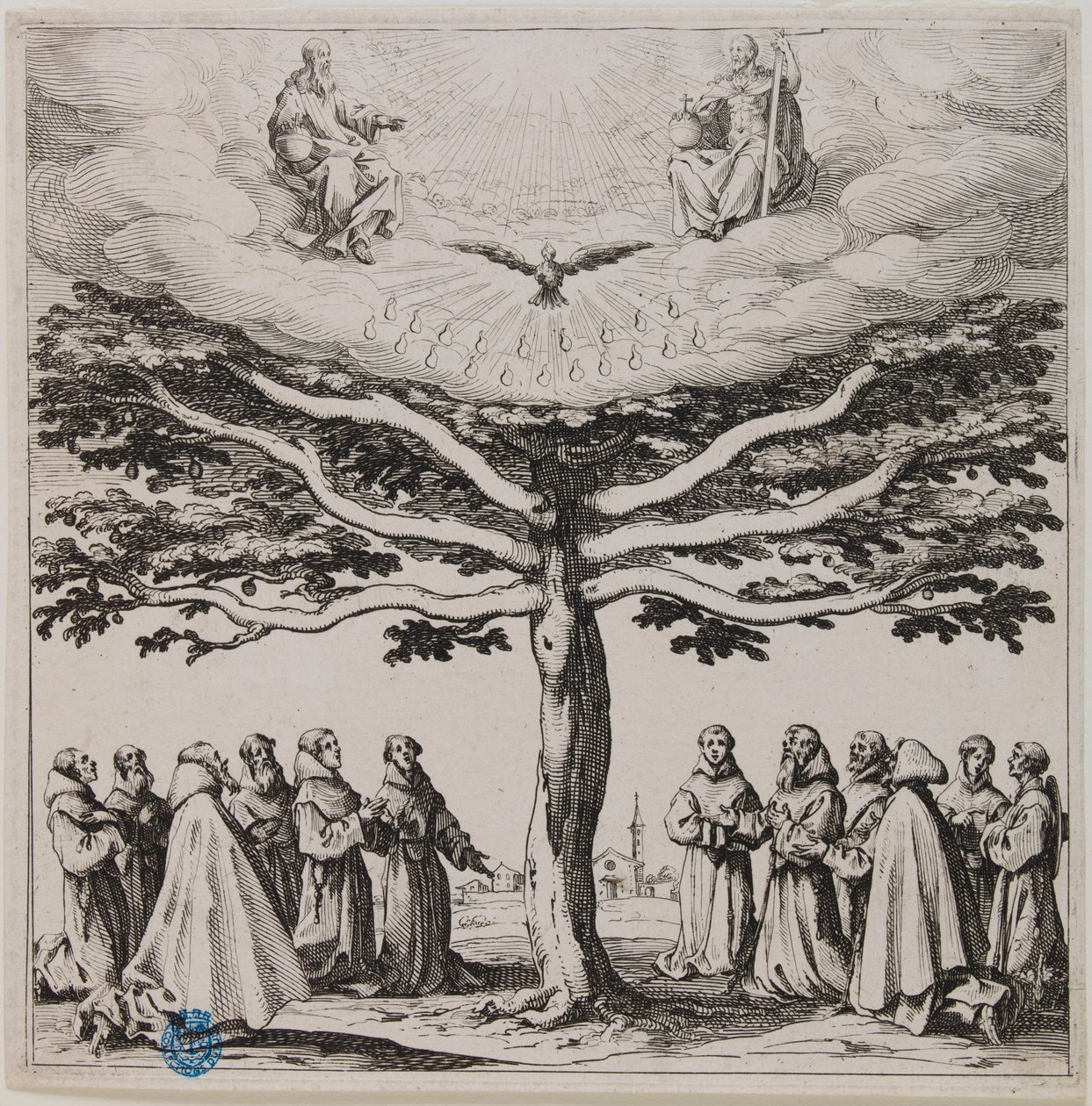 Pyhän Franciscuksen puu (Lieure 303, Meaume 145) tekijältä Jacques Callot