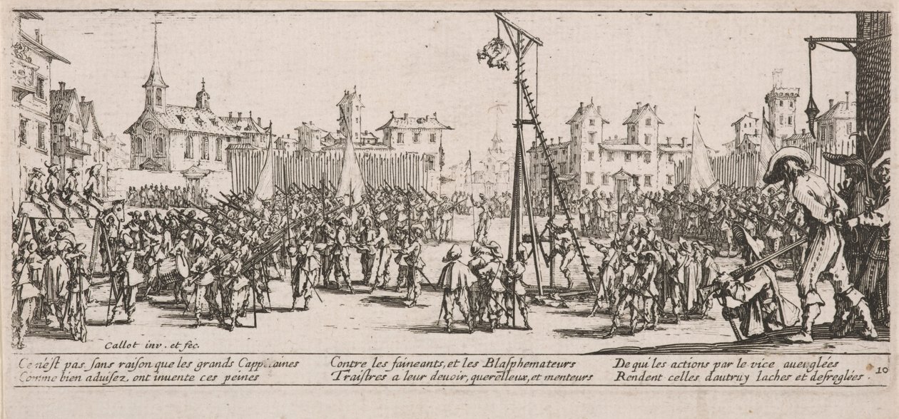 Strapado, kuvitus teoksesta The Large Miseries of War tekijältä Jacques Callot