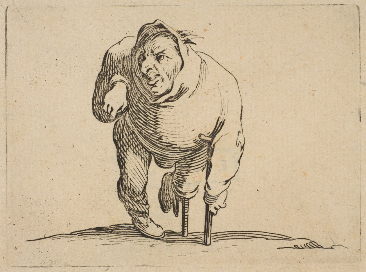 Raju kainalosauvalla ja puisella..., 1616-22. tekijältä Jacques Callot