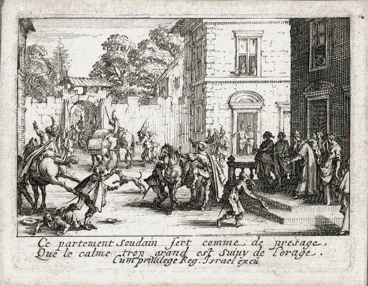 Tuhlaajapojan elämä... (kaiverrus) tekijältä Jacques Callot