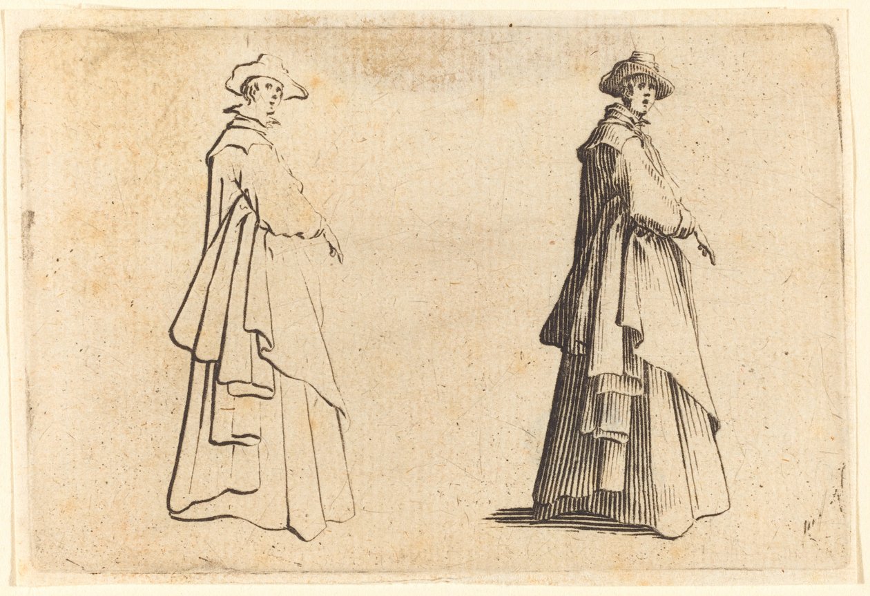 Nainen isossa takissa tekijältä Jacques Callot