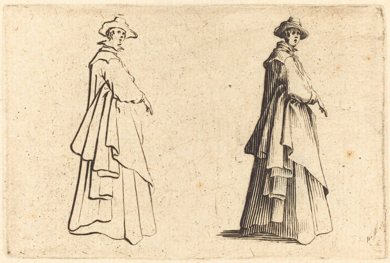 Nainen isossa takissa tekijältä Jacques Callot