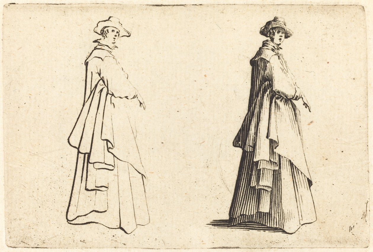 Nainen isossa takissa tekijältä Jacques Callot