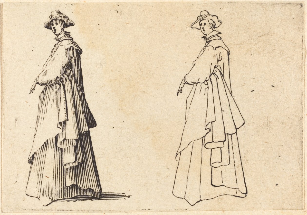 Nainen isossa takissa tekijältä Jacques Callot