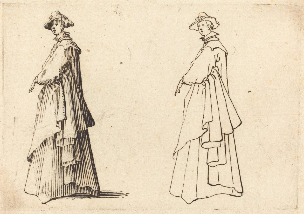 Nainen isossa takissa tekijältä Jacques Callot