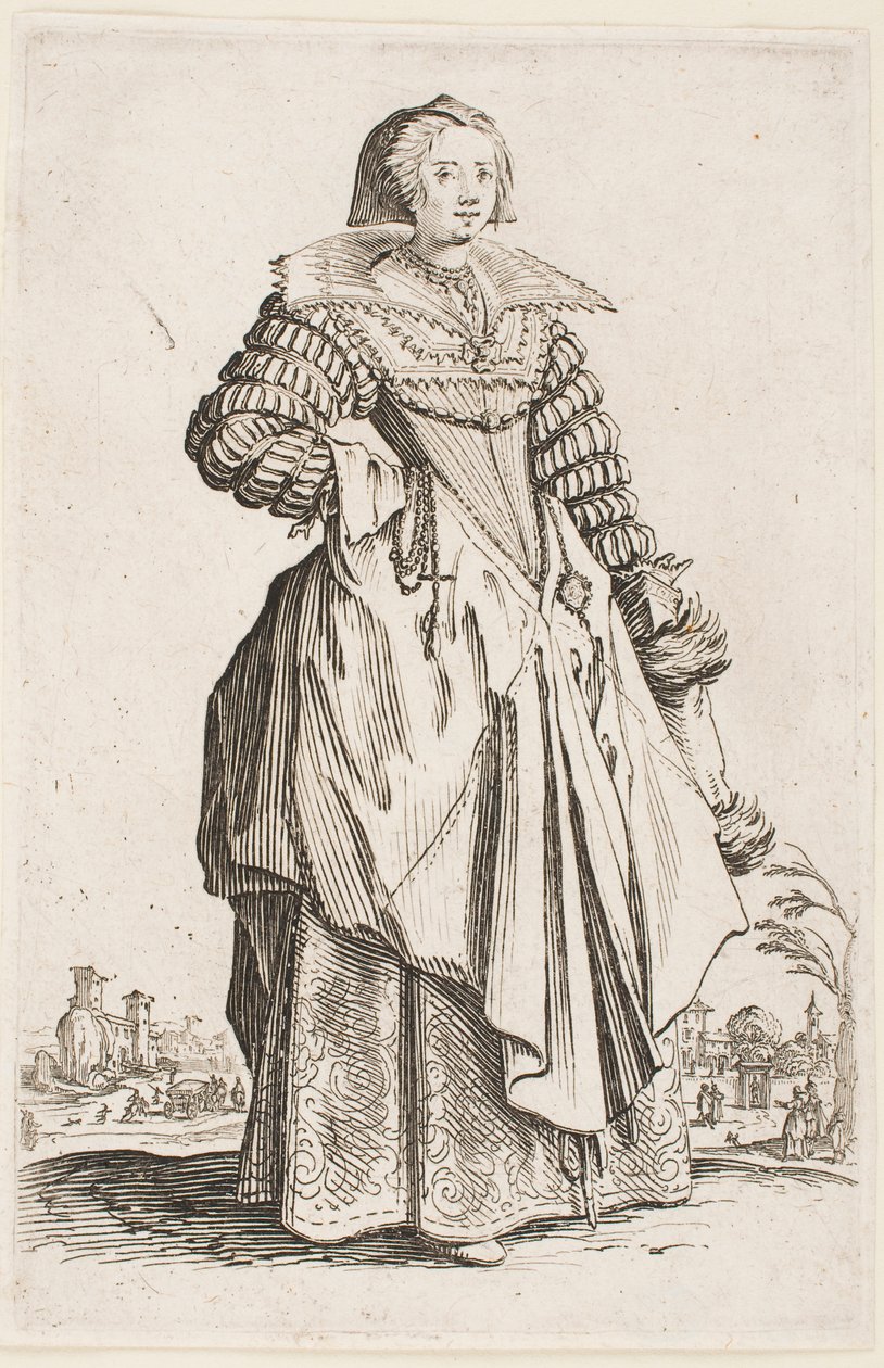 Lady in a Wide Collar, sarjasta "The Nobility of Lorraine" tekijältä Jacques Callot