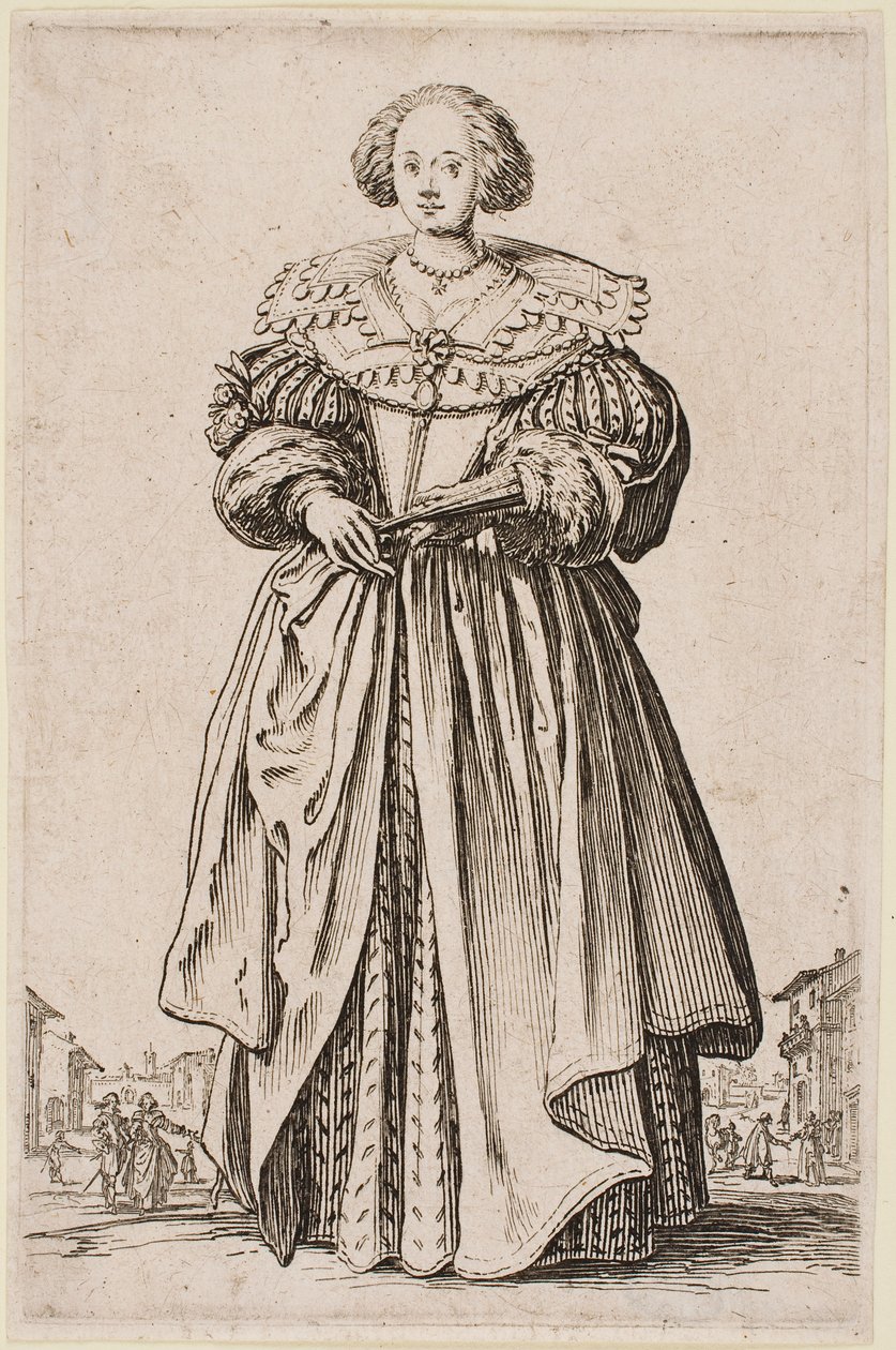 Lady with a Fan, sarjasta "The Nobility of Lorraine" tekijältä Jacques Callot