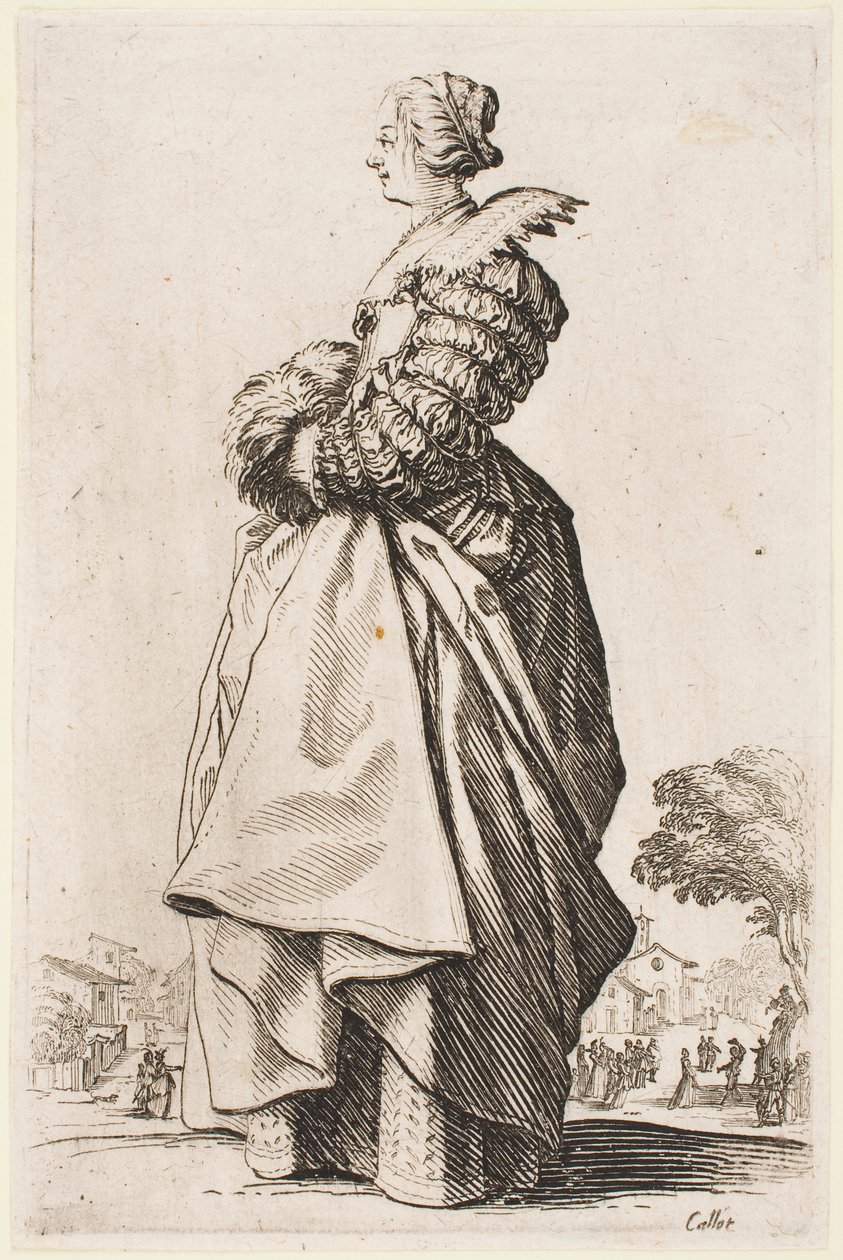 Lady with a Muff sarjasta "The Nobility of Lorraine" tekijältä Jacques Callot
