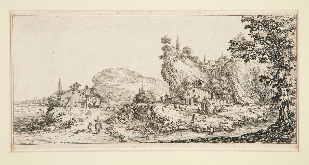 Maisema #6 Giovanni de Medicin maisemista tekijältä Jacques Callot